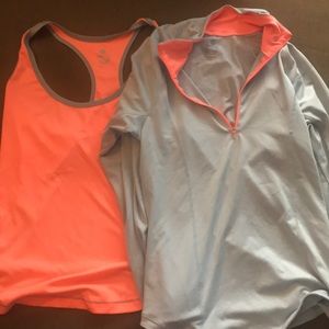 Matching 3/4z zip and tank top